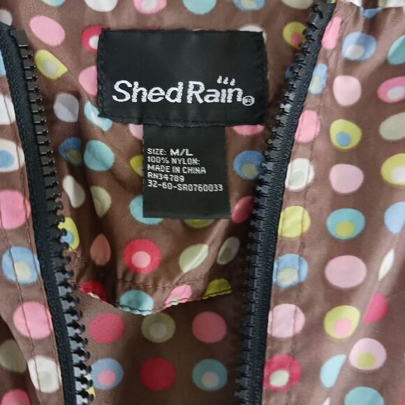 Shedrain polka dot brown rain coat size M/L - Picture 5 of 6